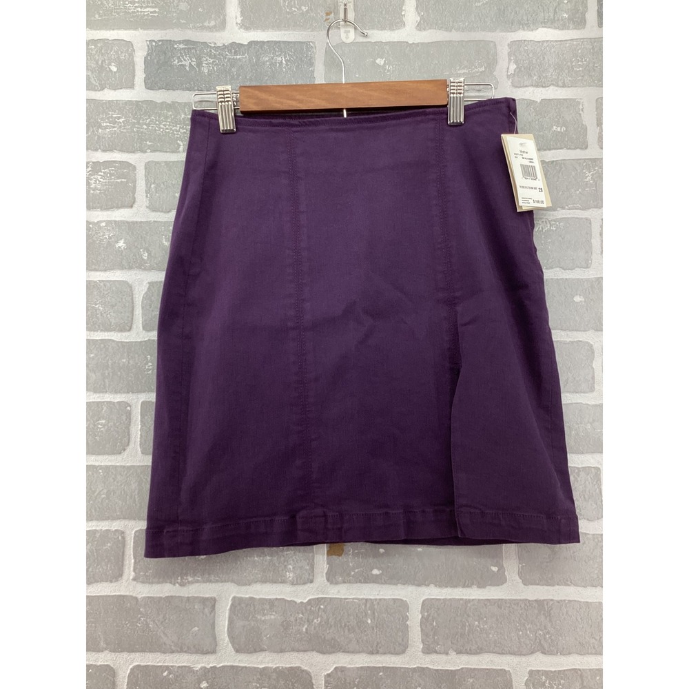 Mother The Side Splitter Mini Skirt Blackberry Cordial Purple Denim 28 90271-753